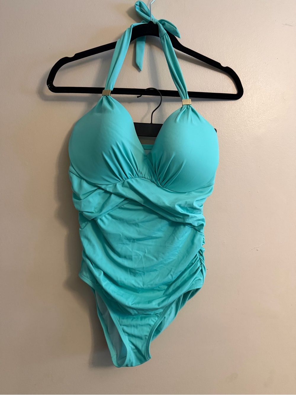Victoria's Secret Aqua Halter One-Piece Swimsuit